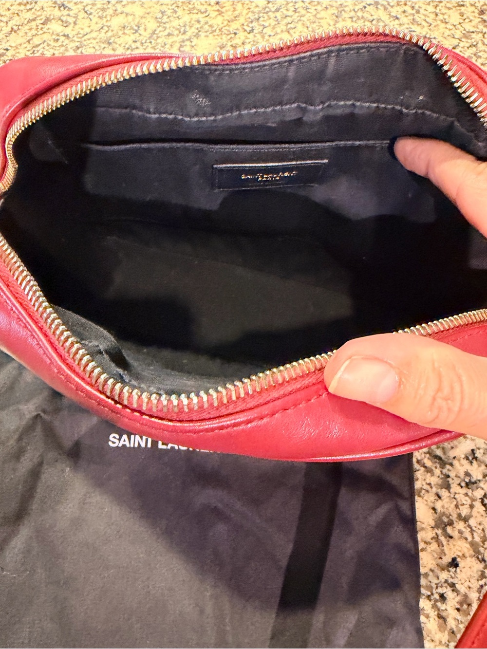 Saint Laurent Burgundy Quilted Leather Crossbody with Tassel - Picture 4 of 5